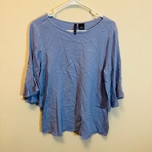 New‎ Directions Women's Blue Bell Sleeve Lightweight Rayon Top Size Medium